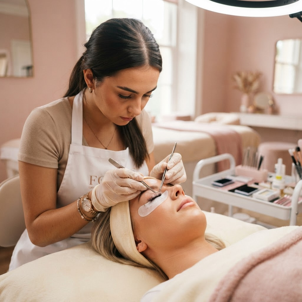 Classic lash extension application training
