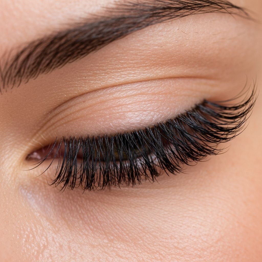 Volume lash extensions close-up